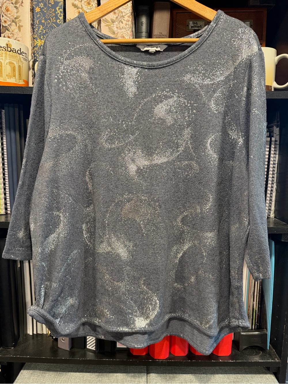 Shimmer Swirl Gray Women's Blouse
